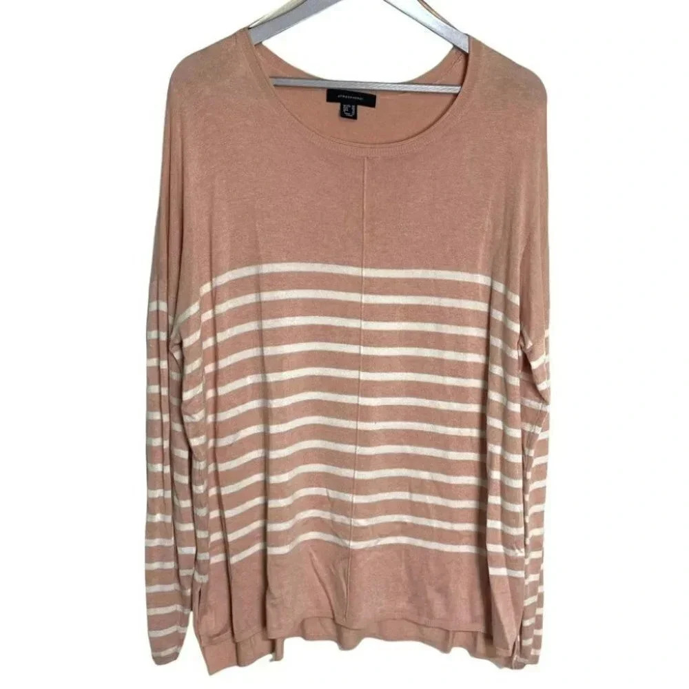 Atmosphere 16 pink & white striped sweater‎